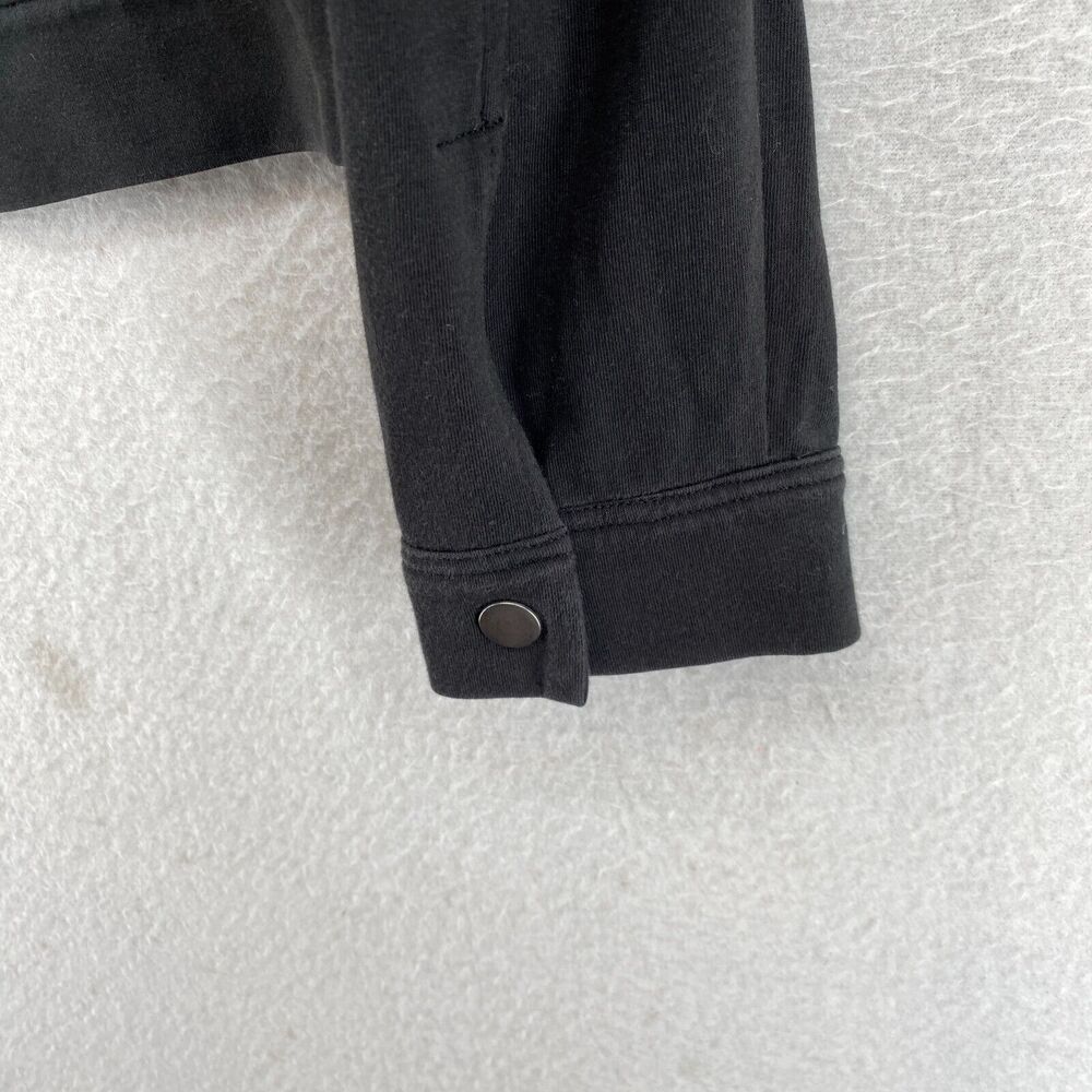 EILEEN FISHER Jacket S Organic Cotton Stretch Jersey Snap Full Zip Up Black USA - Picture 8 of 14